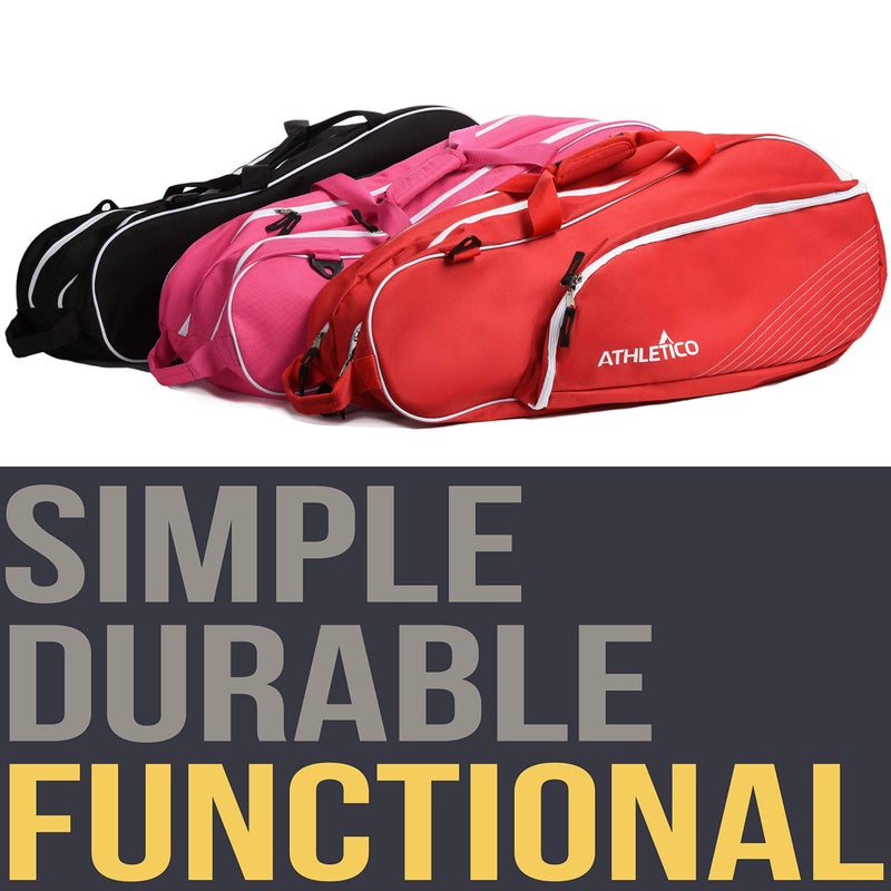 Athletico 6 Racquet Tennis Bag | Padded to Protect Rackets & Lightweight | Professional or Beginner Tennis Players | Unisex Design for Men, Women, Youth and Adults (Pink) - Image 5